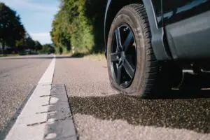 Car with tire issue